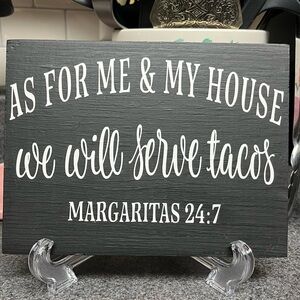 As for me & my house MARGARITA TACOS Decorative Wood Sign COTTAGE DECOR kitchen